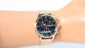 Hugo Boss Companion Chronograph Black Dial Rose Gold Steel Strap Watch For Men - 1513548