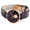 Emporio Armani Classic Brown Dial Brown Leather Strap Watch For Men - AR0383