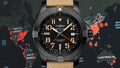 Breitling Avenger Automatic GMT 45 Black Dial Brown Nylon Strap Watch for Men - V32395101B1X1