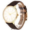 Michael Kors Pyper Quartz Silver Dial Brown Leather Strap Watch For Women - MK2857