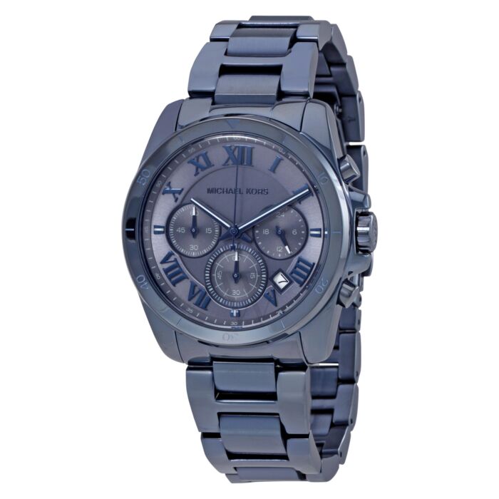 Michael Kors Brecken Chronograph Quartz Blue Dial Blue Steel Strap Watch For Men - MK6361