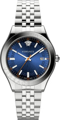 Versace Hellenyium Quartz Blue Dial Silver Steel Strap Watch for Men - VEVK00921