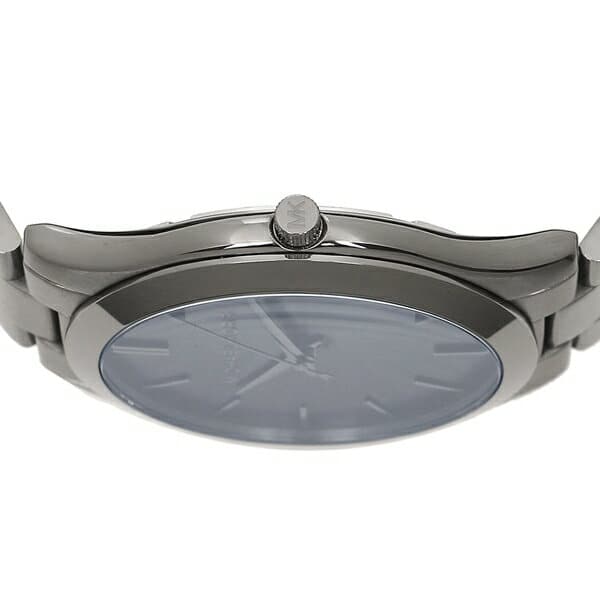 Michael Kors Slim Runway Blue Dial Grey Steel Strap Watch For Men - MK8584