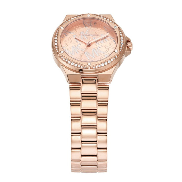 Michael Kors Lennox Quartz Rose Gold Dial Rose Gold Steel Strap Watch For Women - MK7405