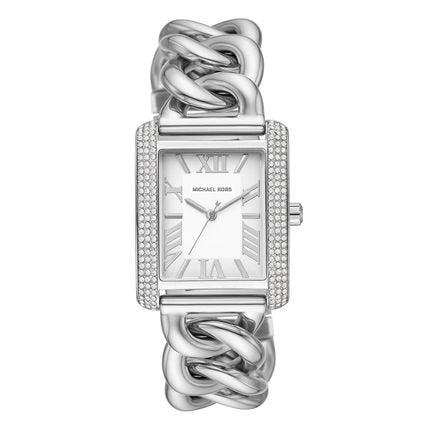 Michael Kors Emery Three Hand White Dial Silver Steel Strap Watch For Women - MK7438