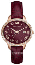 Michael Kors Whitley Quartz Burgundy Dial Burgundy Leather Strap Watch For Women - MK2430