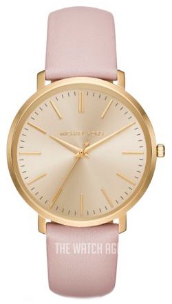 Michael Kors Jaryn Quartz Gold Dial Pink Leather Strap Watch For Women - MK2471