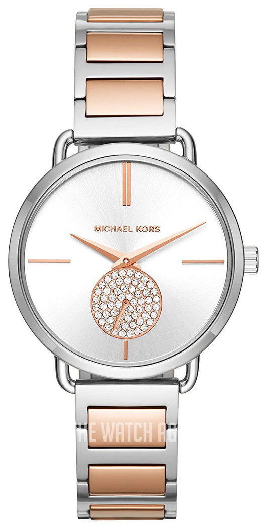 Michael Kors Portia Quartz Silver Dial Two Tone Steel Strap Watch For Women - MK3709
