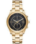 Michael Kors Blair Quartz Black Dial Gold Steel Strap Watch For Women - MK6497