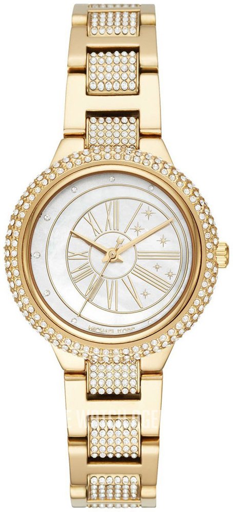 Michael Kors Taryn Mother of Pearl Dial Gold Steel Strap Watch For Women - MK6567