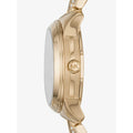 Michael Kors Runway Mercer Analog Brown Dial Gold Steel Strap Watch For Women - MK6855