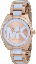 Michael Kors Janelle Three Hand Rose Gold Dial Two Tone Steel Strap Watch For Women - MK7134