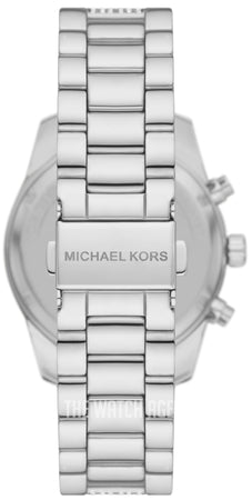 Michael Kors Lexington Chronograph White Dial Silver Steel Strap Watch For Women - MK7243