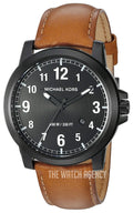 Michael Kors Paxton Analog Black Dial Brown Rubber Strap Watch For Men - MK8502