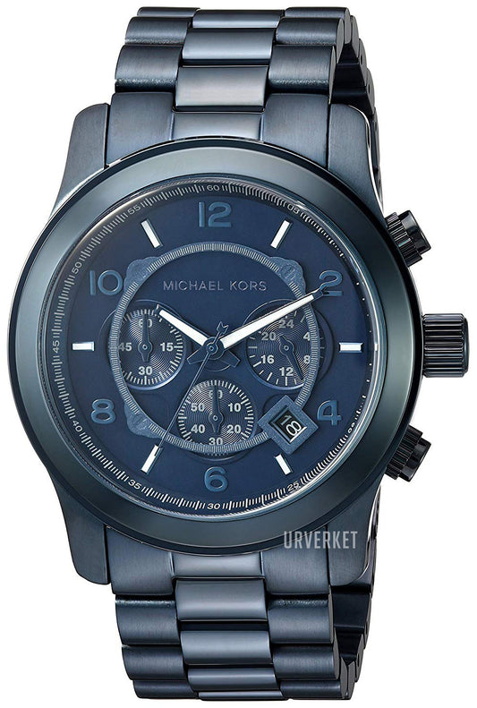 Michael Kors Runway Chronograph Blue Dial Blue Steel Strap Watch For Men - MK8538