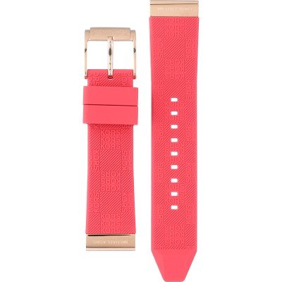 Michael Kors Janelle Three Hand Red Dial Red Rubber Strap Watch For Women - MK7142