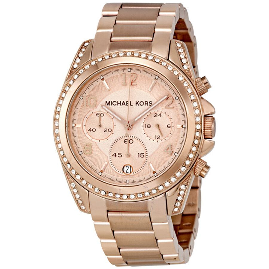 Michael Kors Blair Rose Gold Dial Rose Gold Steel Strap Watch for Women - MK5263