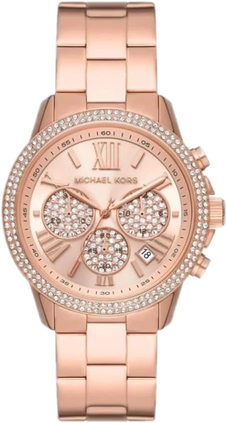 Michael Kors Bryn Chronograph Rose Gold Dial Rose Gold Steel Strap Watch For Women - MK7200