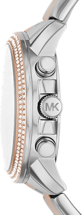 Michael Kors Bryn Pave Chronograph White Dial Two Tone Steel Strap Watch For Women - MK7201