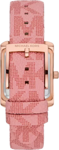 Michael Kors Emery Quartz Diamonds Red Dial Pink Leather Strap Watch For Women - MK2966