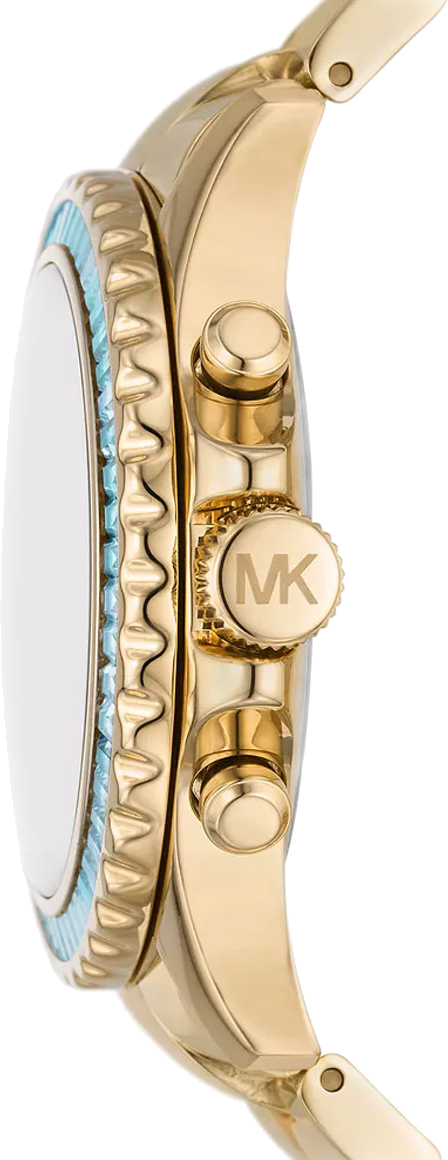 Michael Kors Everest Chronograph Gold Dial Gold Steel Strap Watch For Women - MK7210