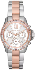Michael Kors Everest Chronograph White Dial Two Tone Steel Strap Watch For Women - MK7214