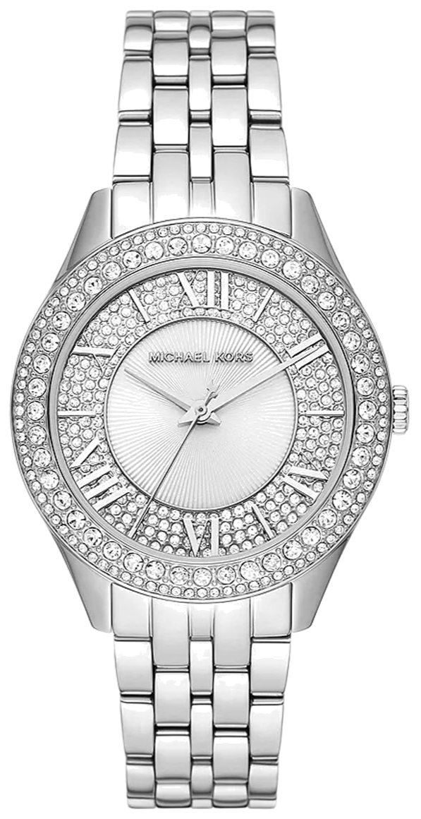 Michael Kors Harlowe Three-Hand Quartz Silver Dial Silver Steel Strap Watch For Women - MK4708