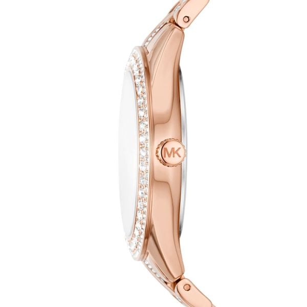 Michael Kors Harlowe Rose Gold Dial Rose Gold Steel Strap Watch For Women - MK4710