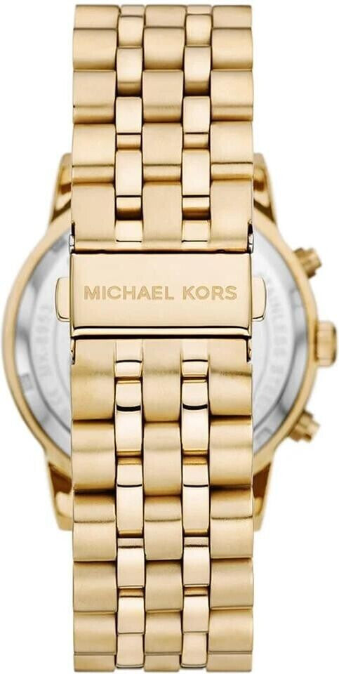 Michael Kors Hutton Chronograph Gold Dial Gold Steel Strap Watch For Men - MK8953