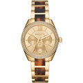 Michael Kors Janelle Chronograph Gold Dial Two Tone Steel Strap Watch For Women - MK7133