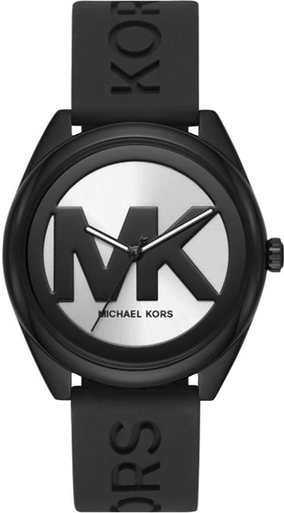 Michael Kors Janelle Quartz Silver Dial Black Rubber Strap Watch For Women - MK7138