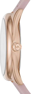 Michael Kors Janelle Three Hand Rose Gold Dial Pink Rubber Strap Watch For Women - MK7139