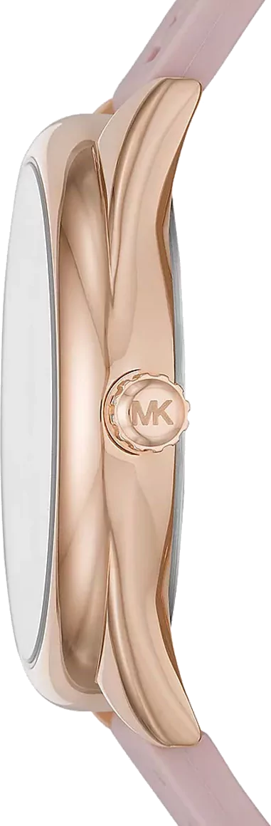 Michael Kors Janelle Three Hand Rose Gold Dial Pink Rubber Strap Watch For Women - MK7139