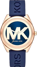 Michael Kors Janelle Three Hand Blue Dial Blue Rubber Strap Watch For Women - MK7140