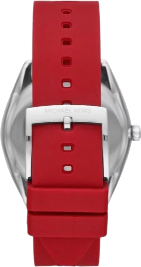 Michael Kors Janelle Three Hand Red Dial Red Rubber Strap Watch For Women - MK7144