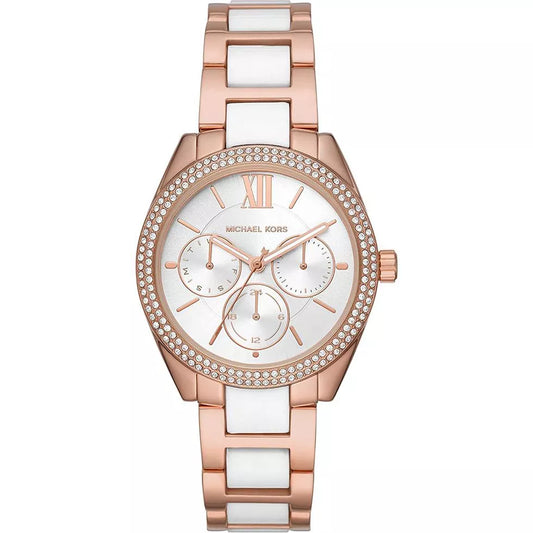 Michael Kors Janelle Multifunction Silver Dial Two Tone Steel Strap Watch For Women - MK7131