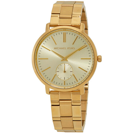 Michael Kors Jaryn Analog Quartz Gold Dial Gold Steel Strap Watch For Women - MK3500