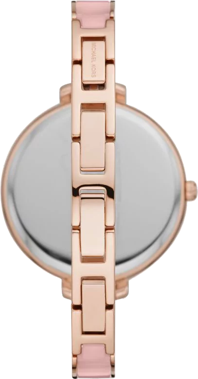 Michael Kors Jaryn Analog Gold Dial Pink Steel Strap Watch For Women - MK4545