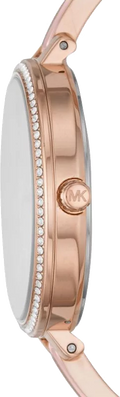 Michael Kors Jaryn Analog Gold Dial Pink Steel Strap Watch For Women - MK4545