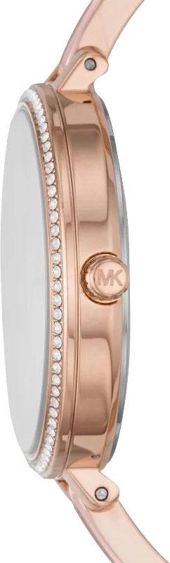 Michael Kors Jaryn Analog Gold Dial Pink Steel Strap Watch For Women - MK4545