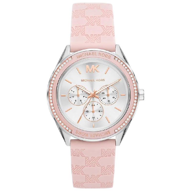 Michael Kors Jessa Quartz Silver Dial Pink Silicone Strap Watch For Women - MK7268