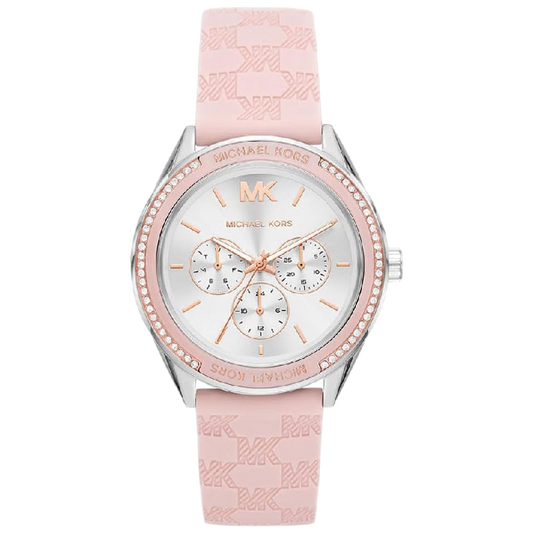 Michael Kors Jessa Quartz Silver Dial Pink Silicone Strap Watch For Women - MK7268