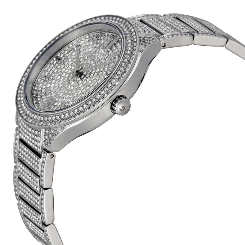 Michael Kors Kerry Crystal Pave Silver Dial Silver Steel Strap Watch For Women - MK3359