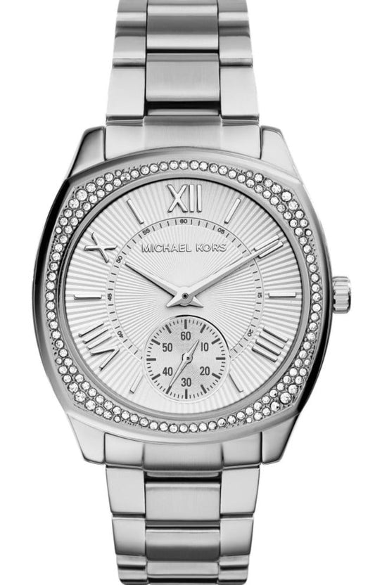 Michael Kors Bryn Quartz Silver Dial Silver Steel Strap Watch For Women - MK6133