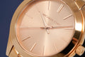 Michael Kors Mini Slim Runway Chronograph Quartz Rose Gold Dial Rose Gold Steel Strap Watch For Women - MK3205