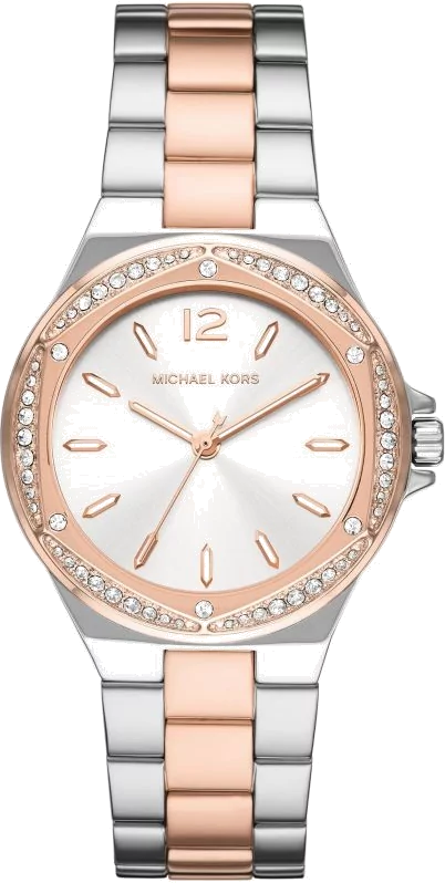 Michael Kors Lennox Three Hand Quartz Silver Dial Two Tone Steel Strap Watch For Women - MK6989