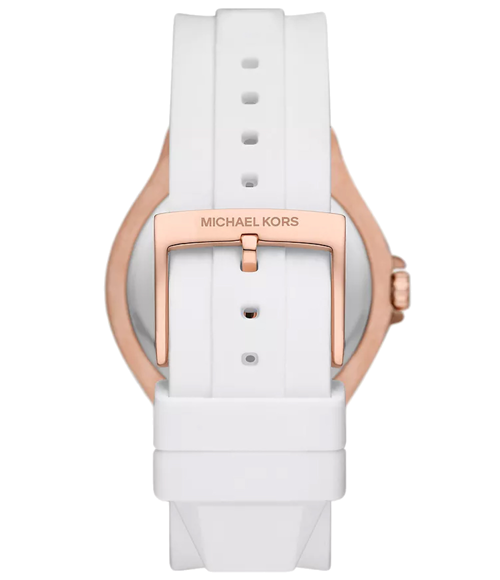 Michael Kors Lennox Three-Hand Crystals Dial White Silicone Strap Watch For Women - MK7248