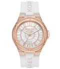 Michael Kors Lennox Three-Hand Crystals Dial White Silicone Strap Watch For Women - MK7248