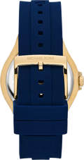 Michael Kors Lennox Three Hand White Dial Blue Silicone Strap Watch For Women - MK7333