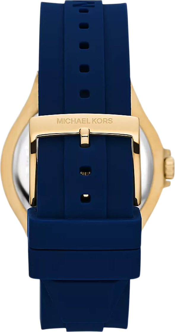 Michael Kors Lennox Three Hand White Dial Blue Silicone Strap Watch For Women - MK7333